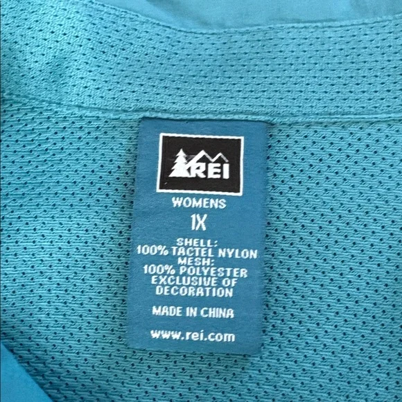 REI Tactel Nylon Turquoise Women's Short Sleeve Hiking Shirt Size 1X - Picture 6 of 12
